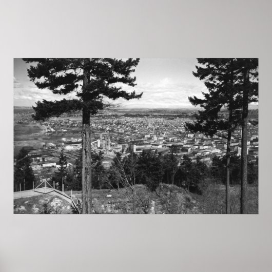 Bellingham, WA Town View von Sehome Hill Poster (Vorne)