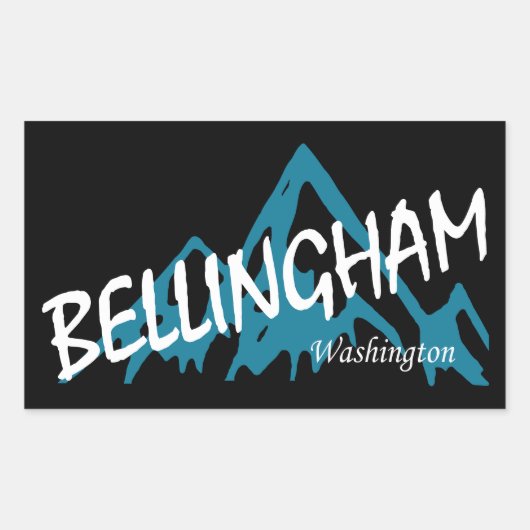 Bellingham Washington Berge Rechteckiger Aufkleber (Vorderseite)