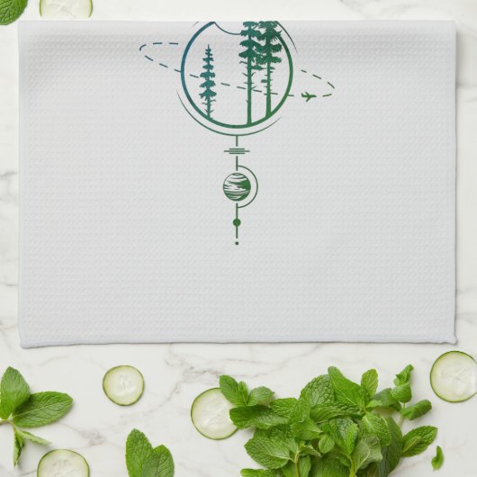 Bellingham Washington Geometric Trees Geschirrtuch (Gefaltet)