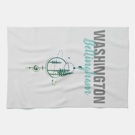 Bellingham Washington Geometric Trees Geschirrtuch (Horizontal)