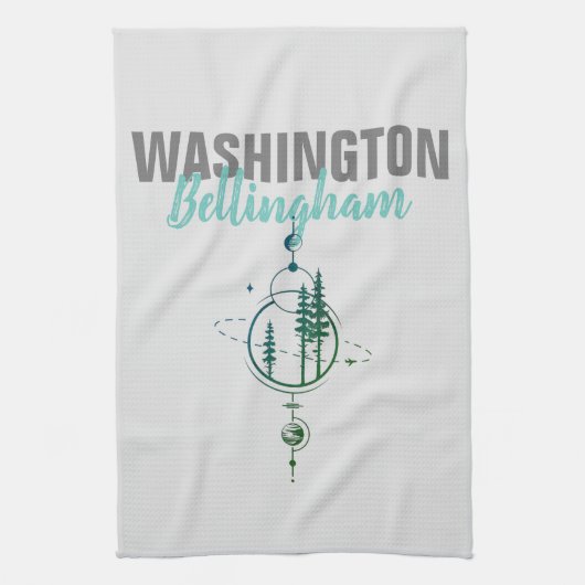 Bellingham Washington Geometric Trees Geschirrtuch (Vertikal)