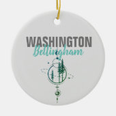 Bellingham Washington Geometric Trees Keramik Ornament (Vorne)