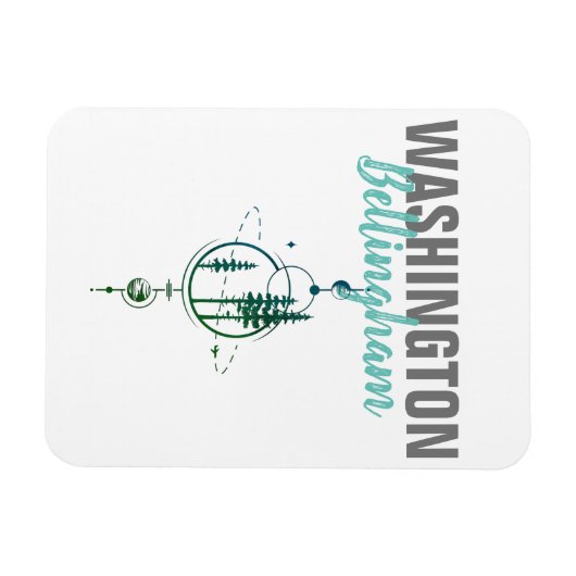 Bellingham Washington Geometric Trees Magnet (Horizontal)