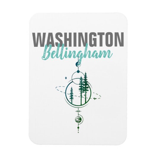 Bellingham Washington Geometric Trees Magnet (Vertikal)