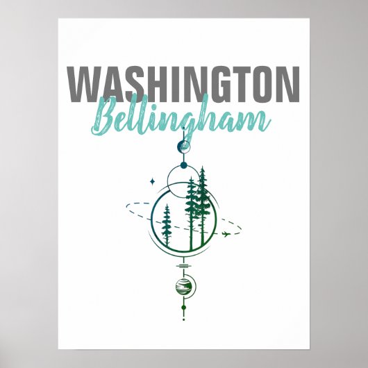 Bellingham Washington Geometric Trees Poster (Vorne)
