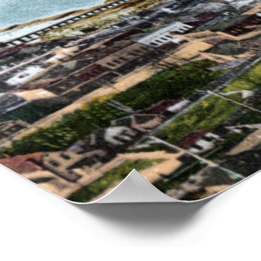 Bellingham, Washington - Luft aus der Stadt Poster (Ecke)