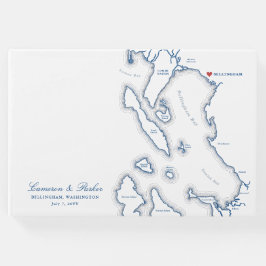 Bellingham Washington Map Elegant Navy Wedding Gästebuch
