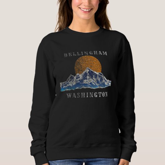 Bellingham Washington Mountain Sunset Scene Sweatshirt (Vorderseite)
