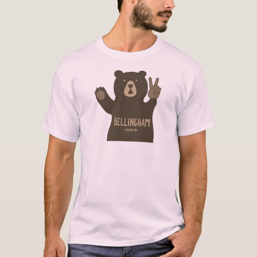 Bellingham Washington Peace Bear T-Shirt (Vorderseite)