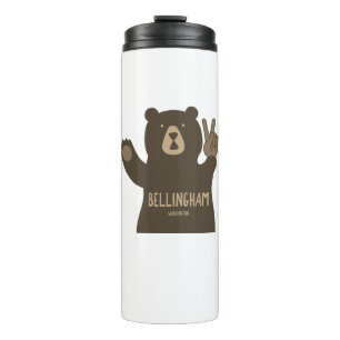 Bellingham Washington Peace Bear Thermosbecher
