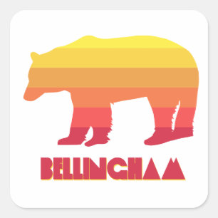 Bellingham Washington Rainbow Bear Quadratischer Aufkleber