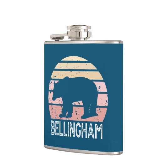 Bellingham Washington Retro Bear Flachmann (Links)