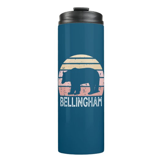 Bellingham Washington Retro Bear Thermosbecher (Vorderseite)