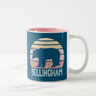 Bellingham Washington Retro Bear Zweifarbige Tasse