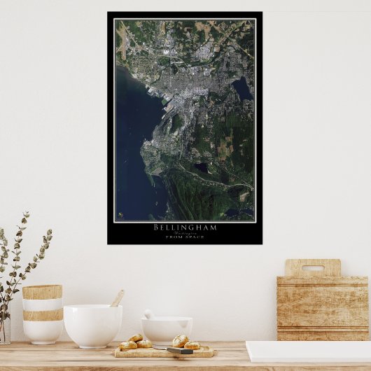 Bellingham Washington Satellite Poster Map (Küche)