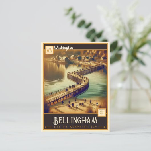 Bellingham, Washington| Vintag Postkarte (Stehend Vorderseite)