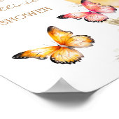 Bellini Butterfly Baby Dusche Willkommen Poster (Ecke)