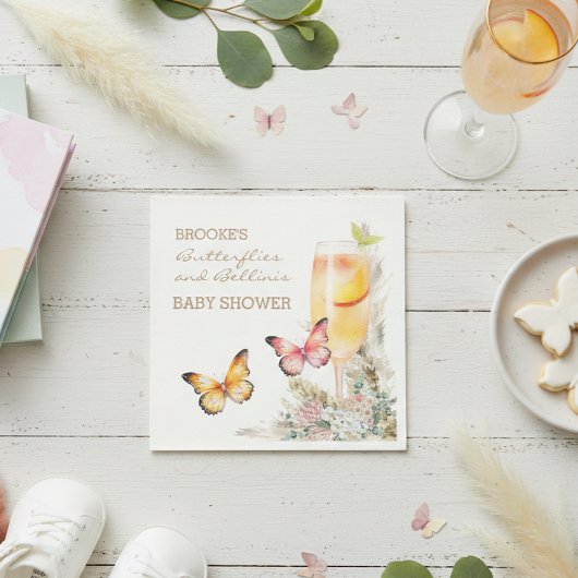 Bellini Butterfly Baby Dusche Willkommen Serviette