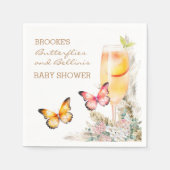 Bellini Butterfly Baby Dusche Willkommen Serviette (Vorderseite)