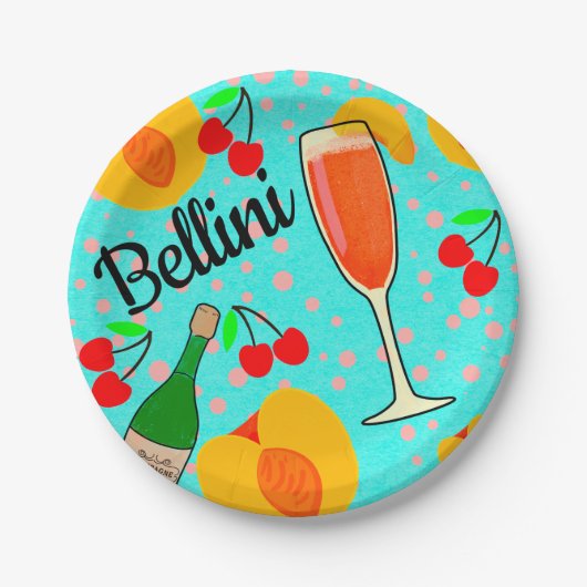 Bellini Cocktail Pappteller (Vorderseite)