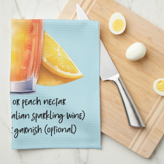 Bellini Cocktail Rezept Geschirrtuch (Viertel Falte)