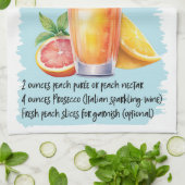 Bellini Cocktail Rezept Geschirrtuch (Gefaltet)