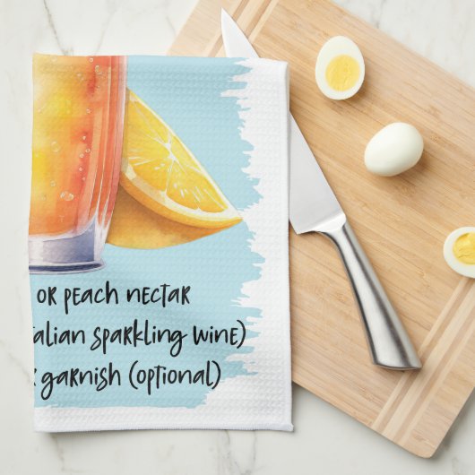 Bellini Cocktail Rezept Geschirrtuch (Viertel Falte)
