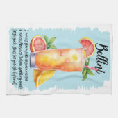 Bellini Cocktail Rezept Geschirrtuch (Horizontal)