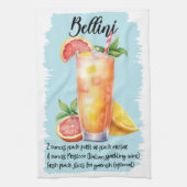 Bellini Cocktail Rezept Geschirrtuch (Vertikal)