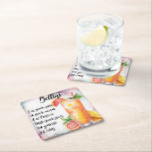 Bellini Rechteckiger Pappuntersetzer (Vor Ort)