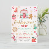 Bellinie Bright Holiday Party Weihnachtsgebäck Einladung (Stehend Vorderseite)