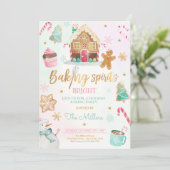 Bellinie Bright Holiday Party Weihnachtsgebäck Einladung (Stehend Vorderseite)