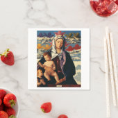 Bellinis Jungfrau und Kind High-Fidelity Fine Art Serviette (Beispiel)