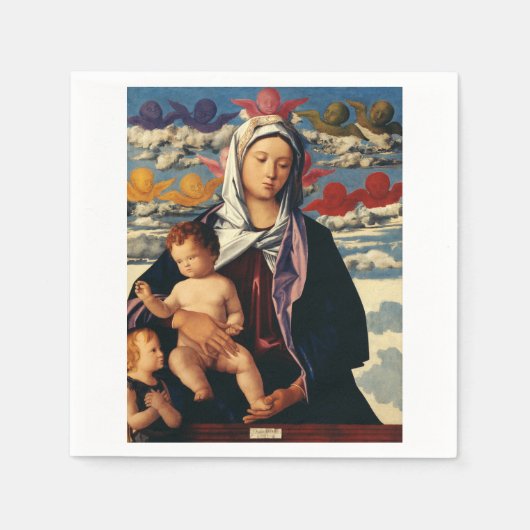 Bellinis Jungfrau und Kind High-Fidelity Fine Art Serviette (Vorderseite)