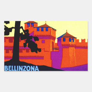 Bellinzona 1925 die Schweiz Rechteckiger Aufkleber