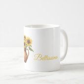 Bellissima (beautiful) Sunflowers in Vase Kaffeetasse (VorderseiteRechts)
