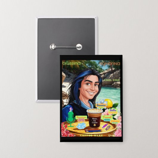 BELLISSIMA BUTTON (Vorderseite/Rückseite)