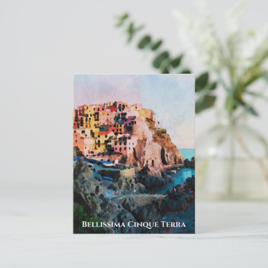 ** Bellissima - Italienische Sprache Cinque Terra Postkarte (Stehend Vorderseite)