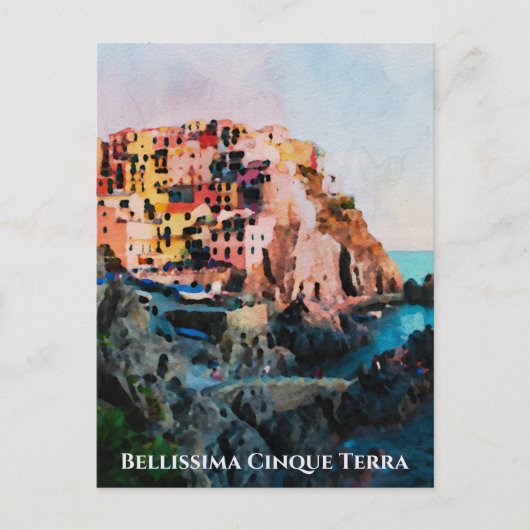 ** Bellissima - Italienische Sprache Cinque Terra Postkarte (Vorderseite)