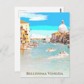 ** Bellissima - Italienische Sprache Venedig . Ven Postkarte (Vorne/Hinten)