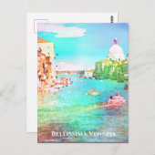 ** Bellissima Italienische Sprache Venedig Venedig Postkarte (Vorne/Hinten)