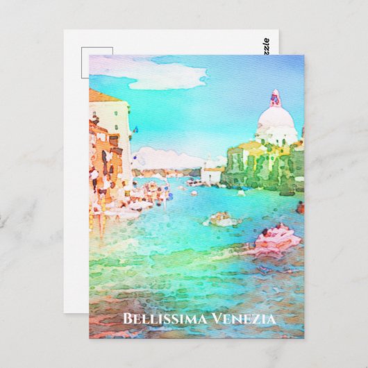 ** Bellissima Italienische Sprache Venedig Venedig Postkarte (Vorne/Hinten)