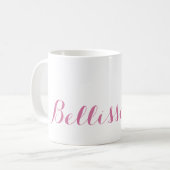 Bellissima! Rosa Typografie Kaffeetasse (Vorderseite Links)