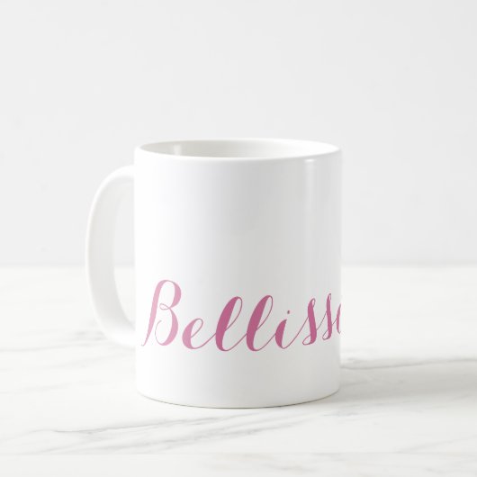 Bellissima! Rosa Typografie Kaffeetasse (Vorderseite Links)