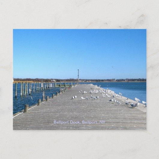 Bellport Dock, Bellport Village NY Postkarte (Vorderseite)