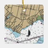 Bellport NY Chart Keramikornament (Vorderseite)