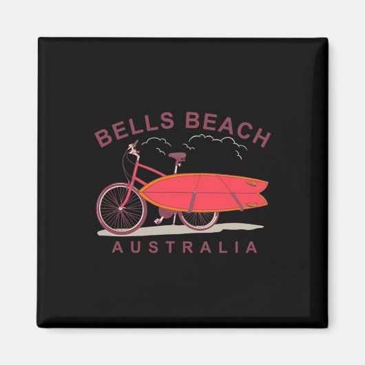 Bells Beach Australia Surfboard Bike Surfer Magnet (Vorne)