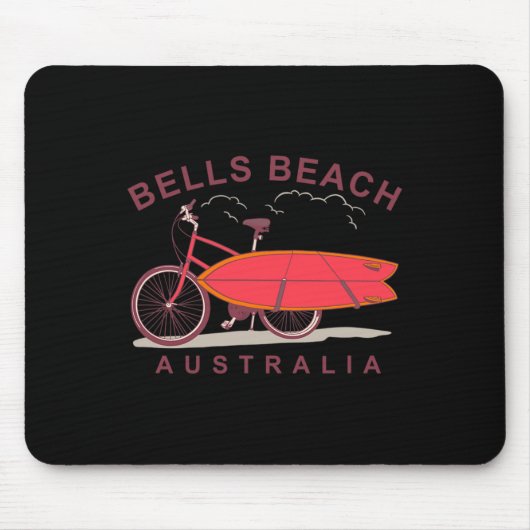 Bells Beach Australia Surfboard Bike Surfer Mousepad (Vorne)