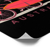 Bells Beach Australia Surfboard Bike Surfer  Poster (Ecke)