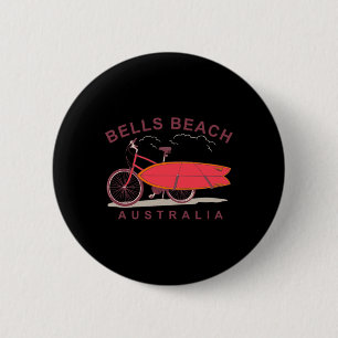 Bells Beach Australien Surfboard Fahrrad Surfer Button